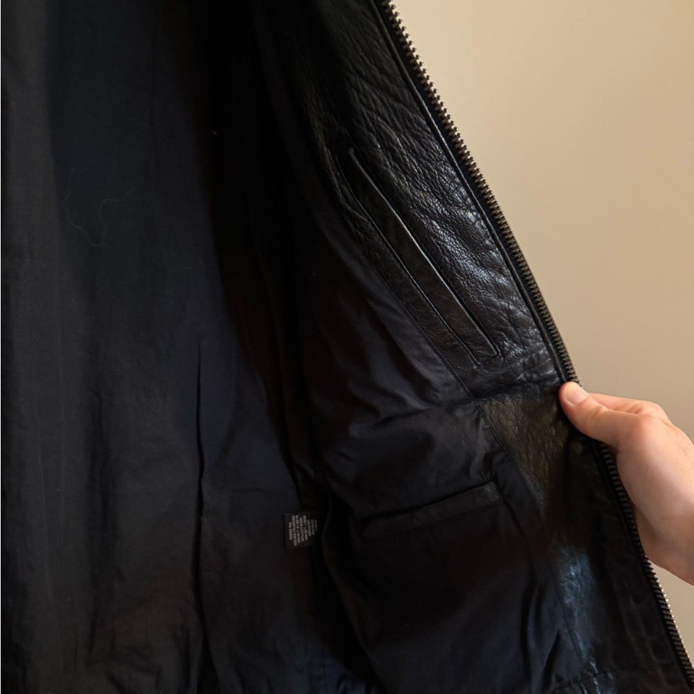 Men's Black Leather Jacket - Picture 5 of 8